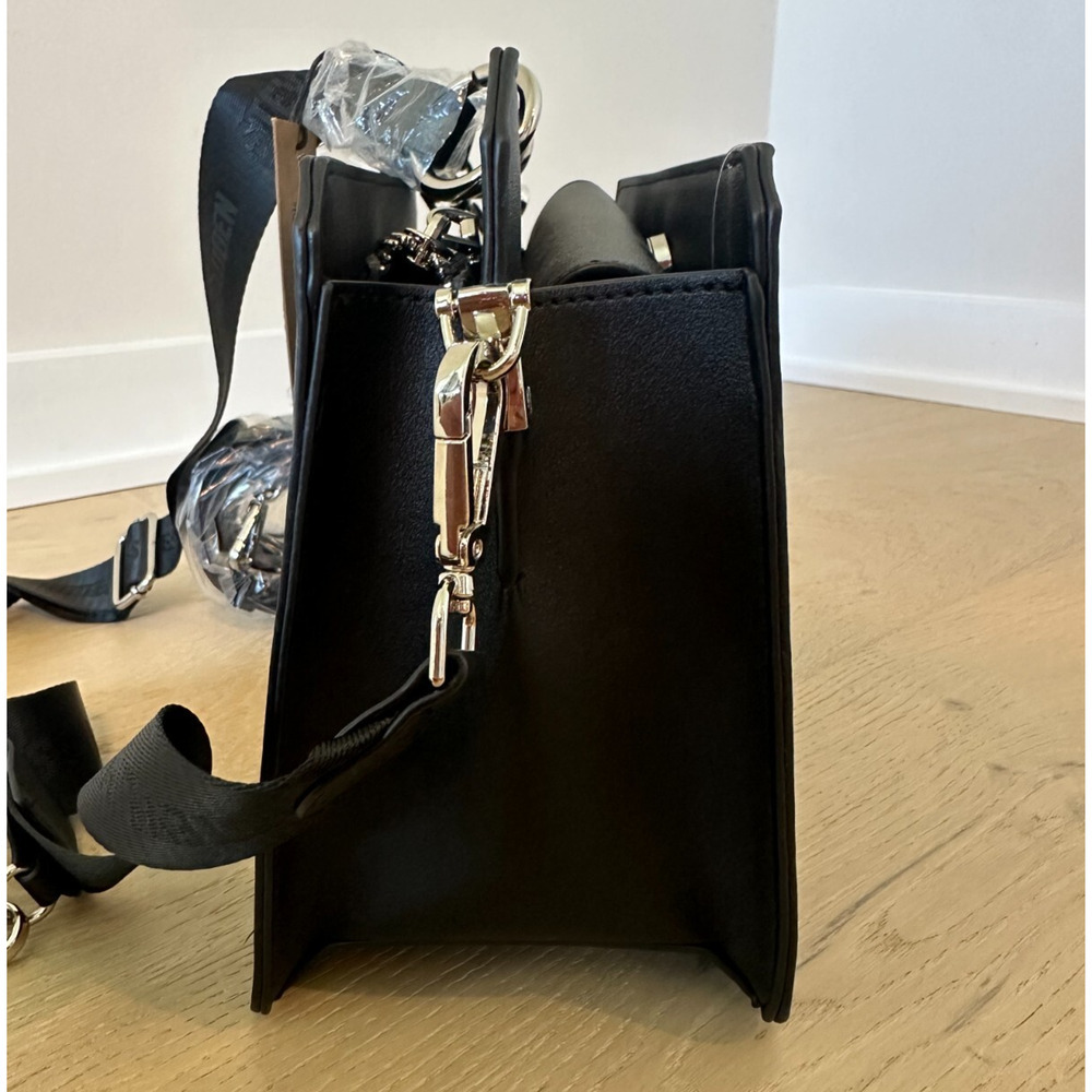 RARE NWT STEVE MADDEN BEVELYNG CROSSBODY SATCHEL W/RHINESTONE LOGO Black VIRAL - Picture 6 of 14